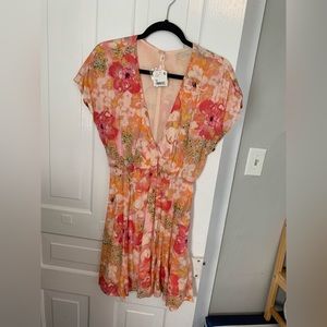 Pink and Orange Floral Dress